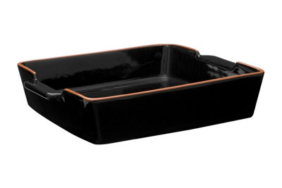 Orsina Calisto Square Black Glazed Baking Dish from B&Q