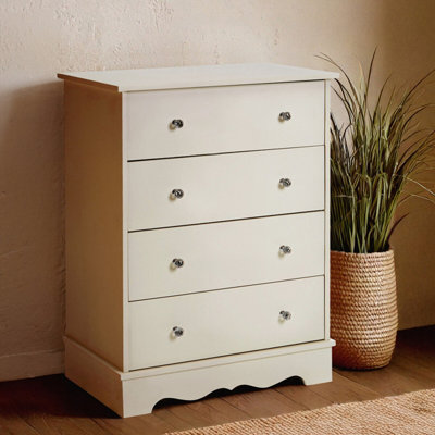 Orsina 4 Drawer ChestWhite Dresser Chest Of DrawersWhite Dresser And Chest Of DrawersModern Drawer Chest from B&Q