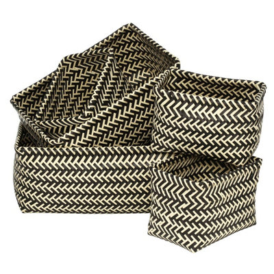 Orsina Black/white Woven Storage Baskets from B&Q