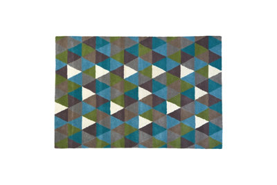 Orsina Multicoloured Hand Tufted Small RugGeometric Pattern Wool Cotton Blend RugSoft Underfoot Modern Area Rug from B&Q