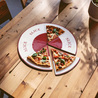 B&Q -  Stylish Design Pizza 6 Slice PlatesDurable Pizza Slice Plate For DinnerPractical Pizza Slice Plate