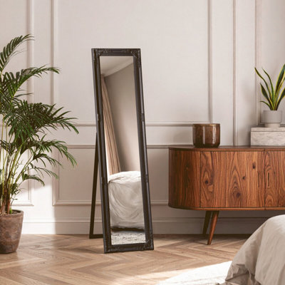 Orsina Vintage Floor Standing Black Chic Mirror from B&Q