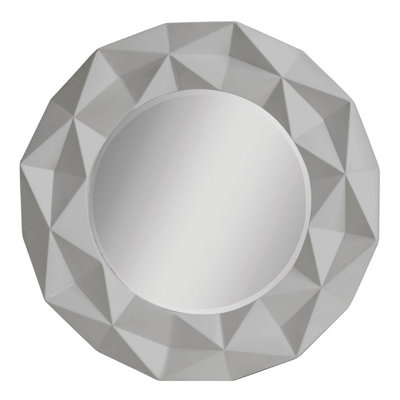 Orsina 3D Effect Grey High Gloss Wall MirrorEasy To Clean Bedroom Wall MirrorHigh-Quality Large Mirror from B&Q