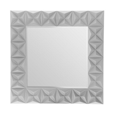 B&Q -  3D Effect Wall Mirror With Grey High GlossEasy To Clean Bedroom Wall MirrorHigh-Quality Decor Mirror