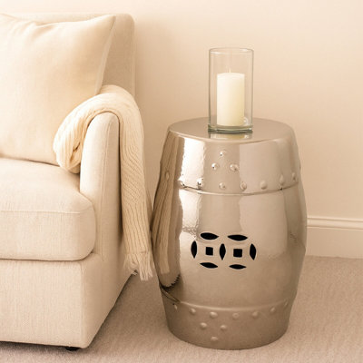 Orsina Complements Silver Finish Table / Stool from B&Q