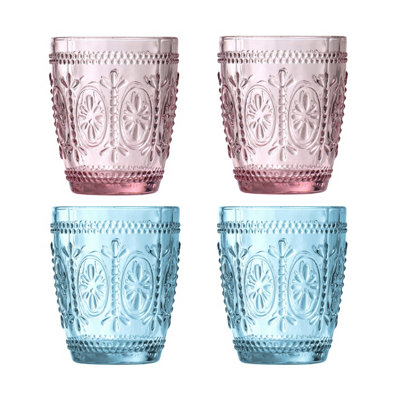 Orsina Stylish Set Of Four Glass TumblersComfortable Grip Tumbler For PartiesEasy Sipping Restaurant Tumbler from B&Q