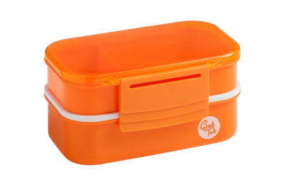 Orsina Organized Orange Lunch BoxLeak Proof Tiffin BoxComfortable Packed Lunch BoxPortable Lunch Container from B&Q