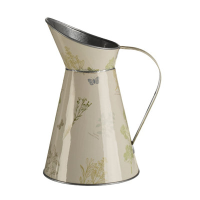 Premier Housewares Interiors By Premier 2Ltr Floral & Butterfly Design Steel JugNature-Inspired Jug Bottle For DecorGalvanised Decorative Jug from B&Q