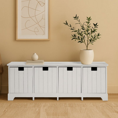 Orsina Compact Design White Drawer BenchModern Design Chest Of Drawers For LivingroomMinimalist Storage Chest from B&Q