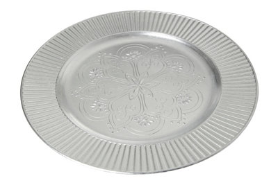 Orsina Redbud Silver Charger Plate from B&Q