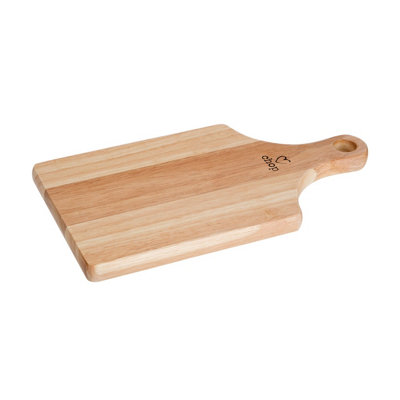 Orsina Small Rubberwood Paddle Chopping BoardCutting Board For KitchenStylish Natural Wood Chopping Board from B&Q