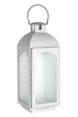 Orsina White Wash Small Mild Steel Lantern from B&Q