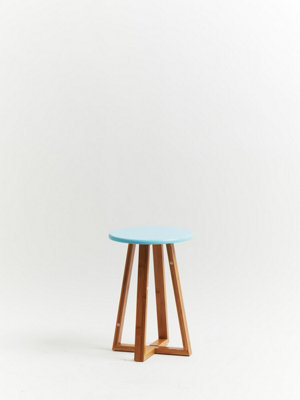 Orsina Viborg Blue Bamboo Round Stool from B&Q