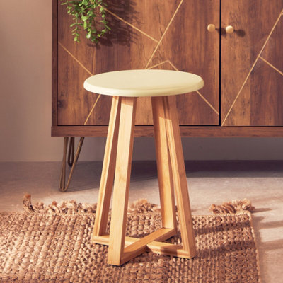 Orsina Viborg Green Bamboo Round Stool from B&Q