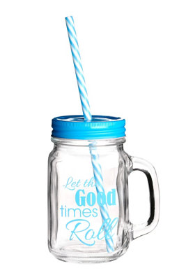 Orsina Good Times Square Mason Jar Mug from B&Q