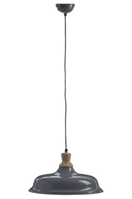 Orsina Grey Small Pendant LightAdjustable Ceiling Hanging Light With Wooden HolderIron Light For Dining Room from B&Q