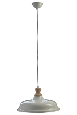 Orsina White Small Pendant LightAdjustable Ceiling Light With Wood HolderIron Hanging Lamp For Dining Room from B&Q