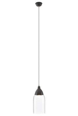 B&Q -  Grey Glass And Iron Pendant Light