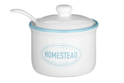 Orsina Homestead Sugar Pot With Lid And Spoon from B&Q