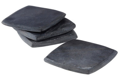 Orsina Set Of Four Dark Grey Marble Square CoastersStone Coasters For Home & KitchenHeat Resistant Coasters from B&Q