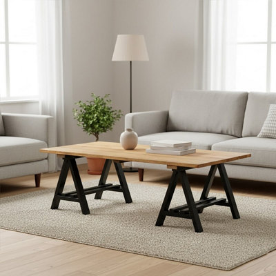 Orsina Hampstead Pine Wood And Iron Coffee Table from B&Q