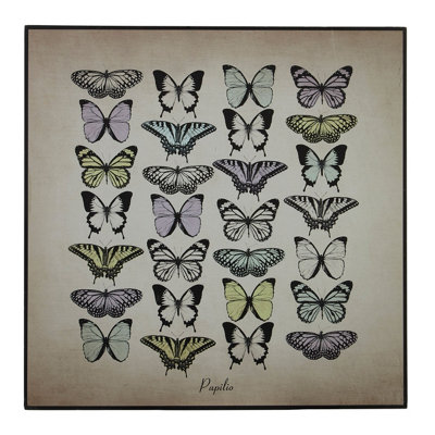 Orsina Papilio Butterfly Wall PlaqueWooden Sign Featuring Elegant Butterfly IllustrationNatural Finish Adds from B&Q