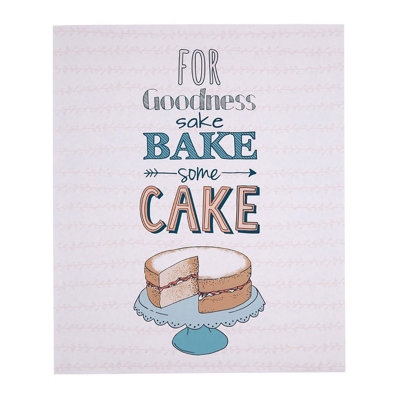 Orsina Bake Some Cake Wall Plaque, Playful Pastel Design With Bold Baking-Inspired Typography, Adds Whimsy And