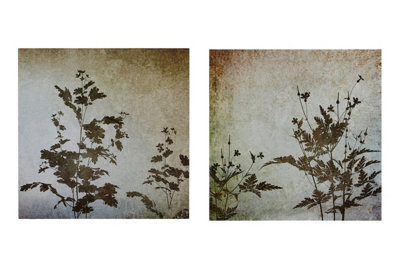 Orsina Textured Florals Wall PlaquesSet Of 2Wooden Panels With Raised Botanical DetailingSoft Tones Add from B&Q