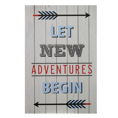 Orsina Kids Let New Adventure Begin Wall PlaqueInspirational And Educational Wall Art For KidsMdf Wall Plaque from B&Q