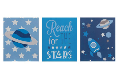 Orsina Premier Kids Kids Set Of 3 Reach For The Stars Wall Plaques from B&Q