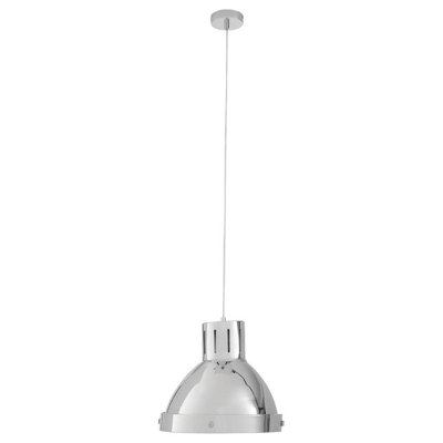 Orsina Bowl Shaped Pendant Light With Chrome FinishIndustrial Style Pendant Lighting FixtureCord Ceiling Light from B&Q