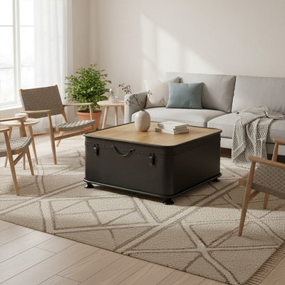 Orsina Square Coffee Table With StorageSquare Wood Coffee TableCoffee Table TrunkIndustrial Coffee Table from B&Q