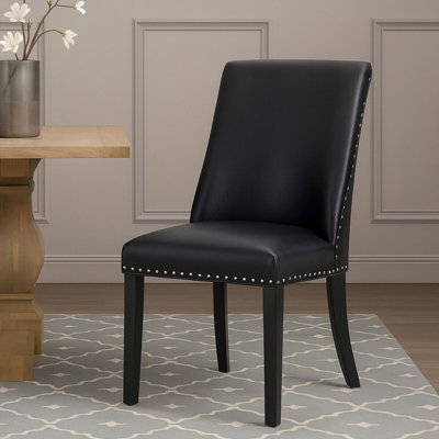 Orsina Modern Black Leather Effect Dining ChairElegant Design Dining Chair For Dining TableLuxury Dining Chair from B&Q