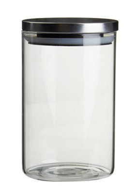 Orsina Freska 950Ml Storage JarClear Glass With Airtight Silicone Seal And Metallic Lid from B&Q