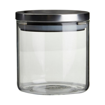 Orsina Freska 550Ml Storage JarClear Glass With Airtight Silicone Seal And Metallic Lid from B&Q