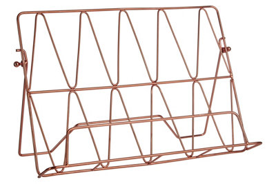 Orsina Contemporary Copper Finish Cookbook StandMinimalist Design Recipe Book StandSleek Cook Book Holder from B&Q