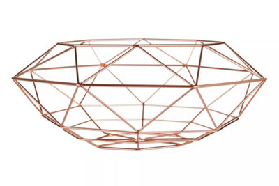 Orsina Geometric Copper Finish Wide Fruit BasketFunctional Design Unique Fruit BasketContemporary Fruit Basket from B&Q