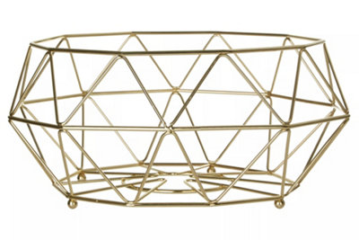 Orsina Gold Finish Fruit BasketStylish Wire Bowl For Displaying And Storing Fresh FruitDurable Metal from B&Q
