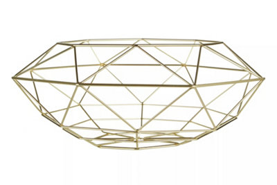 Premier Housewares Interiors By Premier Vertex Finish Wide Fruit Basket Gold