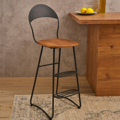 Orsina Stylish Bar ChairFusion Of Wood And Metal Bar Chair For LivingroomSleek Distinctive Modern Bar Chair from B&Q