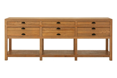 Orsina Spacious Storage Grey Wood SideboardOpen Shelf Sideboard For LivingroomSix Drawers Wooden Sideboard from B&Q