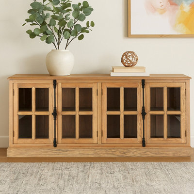 Orsina Open Shelf Grey Wood SideboardSpacious Storage Sideboard For LivingroomSix Drawers Wooden Sideboard from B&Q