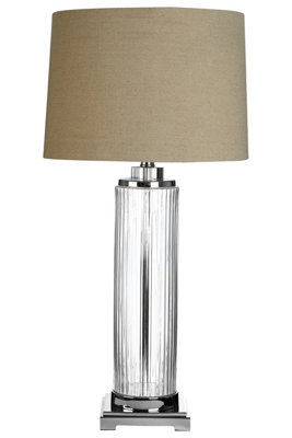 Orsina Alona Table Lamp With Stone Linen Shade from B&Q