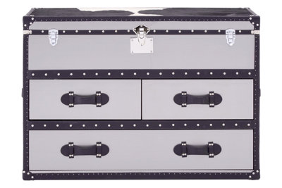 Orsina Authentic Luxury Design Black And White Genuine Cowhide 3 Drawer CabinetSpacious Design Storage Unit from B&Q