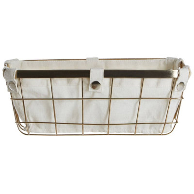 Orsina Small Gold Finish Iron Wire Storage Basket from B&Q