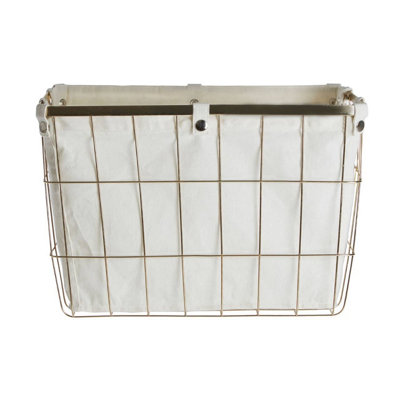 Orsina Large Gold Finish Iron Wire Storage Basket from B&Q