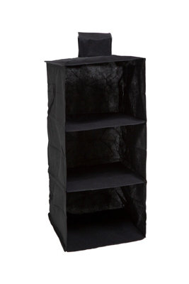 Premier Housewares Essentials By Premier 3 Section Hanging Garment Organiser Black