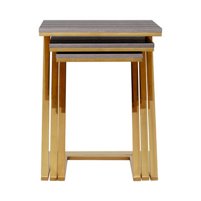 Orsina Pacific Faux Snake Skin Nest Of 3 Tables from B&Q