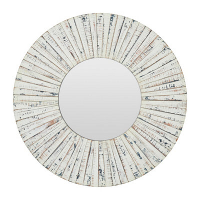 B&Q -  Driftwood White Wash Wall Mirror