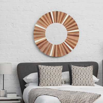 Orsina Barn Natural Wood Wall Mirror from B&Q